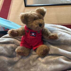 Boyds Bears Christopher Plush Teddy Bear in Red Corduroy Overalls